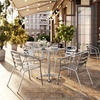 image:imageFlash Furniture 315 Square Aluminum IndoorOutdoor Table Set with 4 Slat Back ChairsMulti Color
