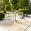 image:imageFlash Furniture 315 Square Aluminum IndoorOutdoor Table Set with 4 Slat Back ChairsMulti Color