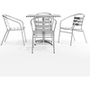 image:imageFlash Furniture 315 Square Aluminum IndoorOutdoor Table Set with 4 Slat Back ChairsMulti Color
