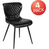 image:imageFlash Furniture 4 Pack Bristol Contemporary Upholstered Chair in Black VinylBlack Vinyl