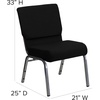 image:imageFlash Furniture 4 Pack HERCULES Series 21W Stacking Church Chair in Black Fabric  Silver Vein FrameBlack FabricSilver Vein Frame