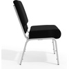 image:imageFlash Furniture 4 Pack HERCULES Series 21W Stacking Church Chair in Black Fabric  Silver Vein FrameBlack FabricSilver Vein Frame