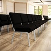 image:imageFlash Furniture 4 Pack HERCULES Series 21W Stacking Church Chair in Black Fabric  Silver Vein FrameBlack FabricSilver Vein Frame