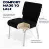 image:imageFlash Furniture 4 Pack HERCULES Series 21W Stacking Church Chair in Black Fabric  Silver Vein FrameBlack FabricSilver Vein Frame