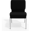 image:imageFlash Furniture 4 Pack HERCULES Series 21W Stacking Church Chair in Black Fabric  Silver Vein FrameBlack FabricSilver Vein Frame
