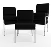 image:imageFlash Furniture 4 Pack HERCULES Series 21W Stacking Church Chair in Black Fabric  Silver Vein FrameBlack FabricSilver Vein Frame