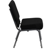 image:imageFlash Furniture 4 Pack HERCULES Series 21W Stacking Church Chair in Black Fabric  Silver Vein FrameBlack FabricSilver Vein Frame