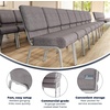 image:imageFlash Furniture 4 Pack HERCULES Series 21W Stacking Church Chair in Black Fabric  Silver Vein FrameGray FabricSilver Vein Frame
