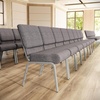 image:imageFlash Furniture 4 Pack HERCULES Series 21W Stacking Church Chair in Black Fabric  Silver Vein FrameGray FabricSilver Vein Frame