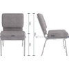 image:imageFlash Furniture 4 Pack HERCULES Series 21W Stacking Church Chair in Black Fabric  Silver Vein FrameGray FabricSilver Vein Frame