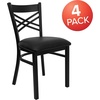 image:imageFlash Furniture 4 Pack HERCULES Series Black X Back Metal Restaurant Chair  Black Vinyl SeatBlack