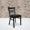 image:imageFlash Furniture 4 Pack HERCULES Series Black X Back Metal Restaurant Chair  Black Vinyl SeatBlack