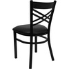 image:imageFlash Furniture 4 Pack HERCULES Series Black X Back Metal Restaurant Chair  Black Vinyl SeatBlack