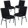 image:imageFlash Furniture 4 Pack HERCULES Series Heavy Duty Black Dot Fabric Stack ChairBlack Patterned Fabric
