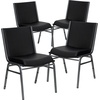 image:imageFlash Furniture 4 Pack HERCULES Series Heavy Duty Black Dot Fabric Stack ChairBlack Vinyl
