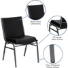 image:imageFlash Furniture 4 Pack HERCULES Series Heavy Duty Black Dot Fabric Stack ChairBlack Vinyl