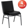 image:imageFlash Furniture 4 Pack HERCULES Series Heavy Duty Black Dot Fabric Stack ChairBlack Vinyl