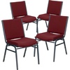 image:imageFlash Furniture 4 Pack HERCULES Series Heavy Duty Black Dot Fabric Stack ChairBurgundy Patterned Fabric
