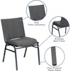 image:imageFlash Furniture 4 Pack HERCULES Series Heavy Duty Black Dot Fabric Stack ChairGray Fabric