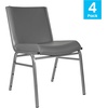 image:imageFlash Furniture 4 Pack HERCULES Series Heavy Duty Black Dot Fabric Stack ChairGray Vinyl