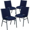 image:imageFlash Furniture 4 Pack HERCULES Series Heavy Duty Black Dot Fabric Stack ChairNavy Blue Patterned Fabric