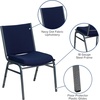 image:imageFlash Furniture 4 Pack HERCULES Series Heavy Duty Black Dot Fabric Stack ChairNavy Blue Patterned Fabric