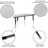 image:imageFlash Furniture 475 Half Circle Wave Collaborative Grey Thermal Laminate Activity Table  Standard Height Adjustable LegsGrey