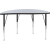 image:imageFlash Furniture 475 Half Circle Wave Collaborative Grey Thermal Laminate Activity Table  Standard Height Adjustable LegsGrey