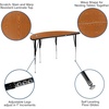 image:imageFlash Furniture 475 Half Circle Wave Collaborative Grey Thermal Laminate Activity Table  Standard Height Adjustable LegsOak