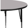 image:imageFlash Furniture 48 Round Oak Thermal Laminate Activity Table  Standard Height Adjustable LegsGrey