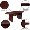 image:imageFlash Furniture 5 Piece Mahogany Oval Conference Table Set with 4 Black and Chrome LeatherSoft Executive ChairsMahogany