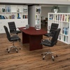 image:imageFlash Furniture 5 Piece Mahogany Oval Conference Table Set with 4 Black and Chrome LeatherSoft Executive ChairsMahogany