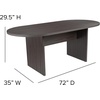image:imageFlash Furniture 5 Piece Mahogany Oval Conference Table Set with 4 Black and Chrome LeatherSoft Executive ChairsRustic Gray