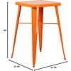 image:imageFlash Furniture Aaron Commercial Grade 2375 Square Black Metal IndoorOutdoor Bar Height TableOrange