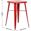 image:imageFlash Furniture Aaron Commercial Grade 2375 Square Black Metal IndoorOutdoor Bar Height TableRed