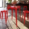 image:imageFlash Furniture Aaron Commercial Grade 2375 Square Black Metal IndoorOutdoor Bar Height TableRed
