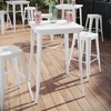 image:imageFlash Furniture Aaron Commercial Grade 2375 Square Black Metal IndoorOutdoor Bar Height TableWhite