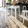 image:imageFlash Furniture Aaron Commercial Grade 2375 Square Black Metal IndoorOutdoor Bar Height TableWhite