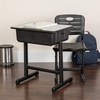 image:imageFlash Furniture Adjustable Student Desk and Chair Set for Classrooms or Remote Learning Adjustable School Desk with Chair and Book Box GrayBlackSet of 1