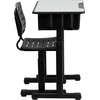 image:imageFlash Furniture Adjustable Student Desk and Chair Set for Classrooms or Remote Learning Adjustable School Desk with Chair and Book Box GrayBlackSet of 3