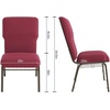 image:imageFlash Furniture Advantage Maroon Discount Church Chair  21 in WideBurgundy Pattern FabricGold Vein Frame