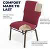 image:imageFlash Furniture Advantage Maroon Discount Church Chair  21 in WideBurgundy Pattern FabricGold Vein Frame