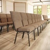image:imageFlash Furniture Advantage Maroon Discount Church Chair  21 in WideMixed Tan FabricGold Vein Frame