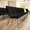 image:imageFlash Furniture Advantage Navy Church Chairs 185 in WideBlack FabricSilver Vein Frame