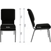 image:imageFlash Furniture Advantage Navy Church Chairs 185 in WideBlack FabricSilver Vein Frame
