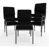 image:imageFlash Furniture Advantage Navy Church Chairs 185 in WideBlack FabricSilver Vein Frame