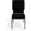image:imageFlash Furniture Advantage Navy Church Chairs 185 in WideBlack FabricSilver Vein Frame