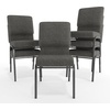 image:imageFlash Furniture Advantage Navy Church Chairs 185 in WideCharcoal Gray FabricSilver Vein Frame