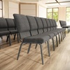 image:imageFlash Furniture Advantage Navy Church Chairs 185 in WideCharcoal Gray FabricSilver Vein Frame