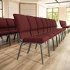 image:imageFlash Furniture Advantage Navy Church Chairs 185 in WideMaroon FabricSilver Vein Frame